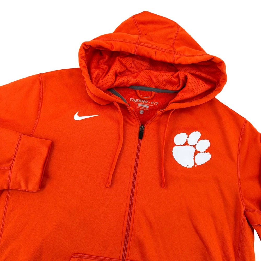 Nike Clemson Tigers Therma-FIT Full Zip Hoodie Orange Mens XL Sweatshirt